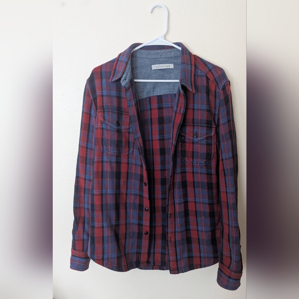 Outerknown Red & Blue Plaid Button-Up Shirt